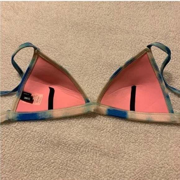 Triangl Bibi Luna Blue Cream Tie Dye Triangle Bikini Top Bright Swim - Picture 9 of 13